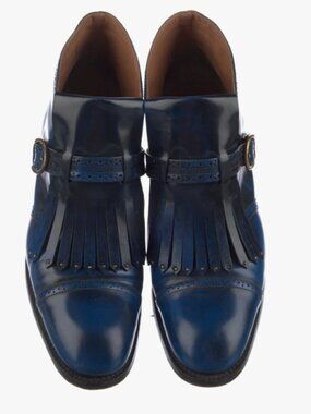 Marc Jacobs - Blue Leather Printed Boots - Size 39 (fits 8.5)
